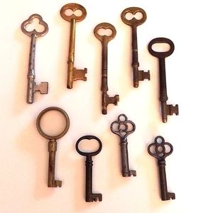 Set of 9 Vintage Skeleton Keys